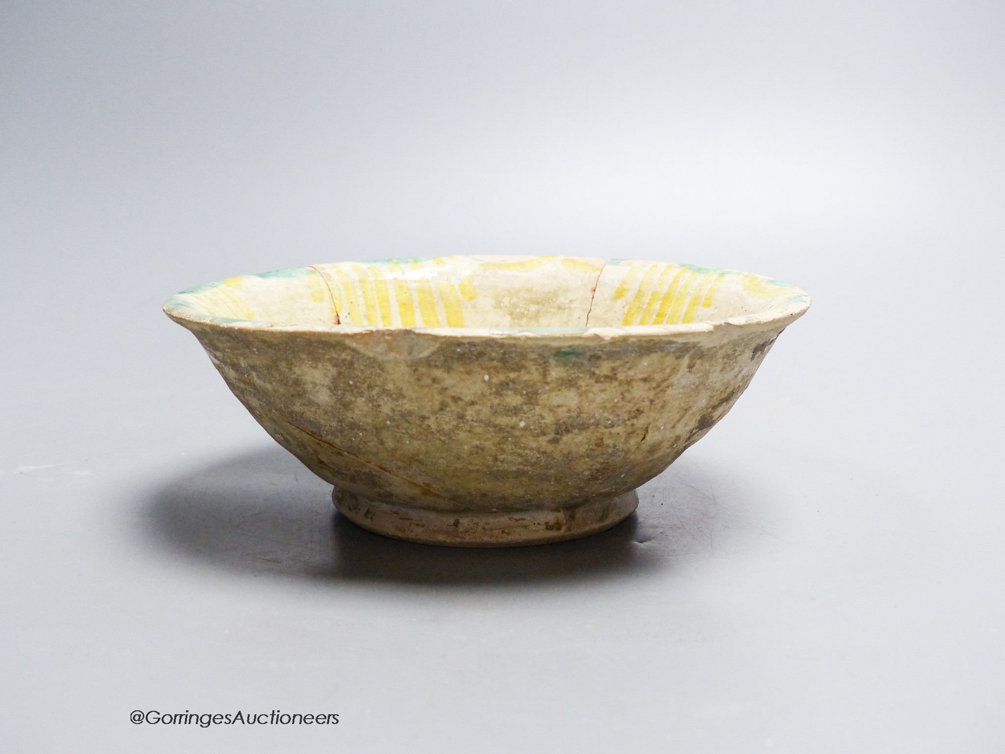 A Persian medieval bowl, diameter 17cm (a.f.)